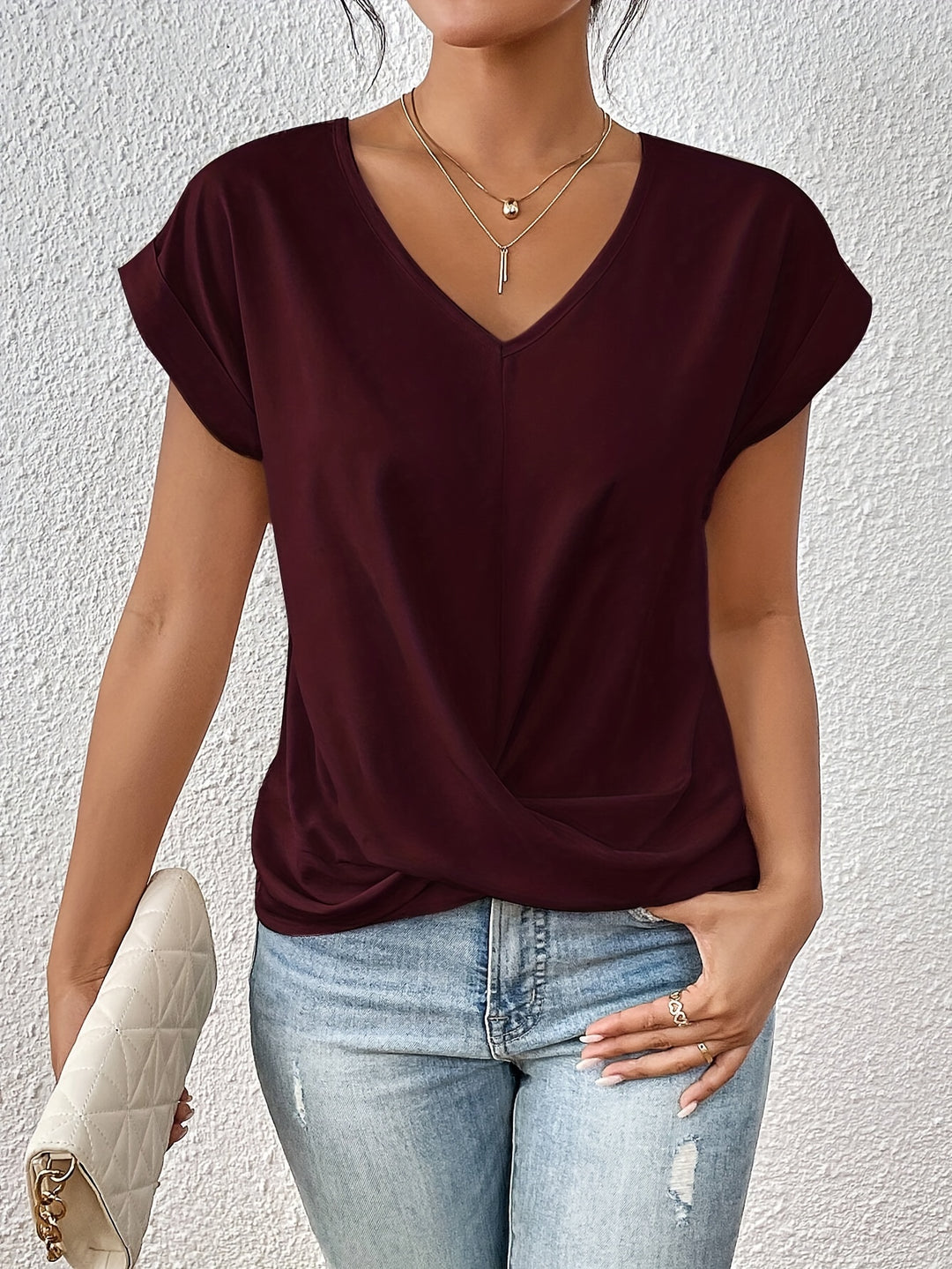 Isabel™ | Casual T-shirt med V-hal