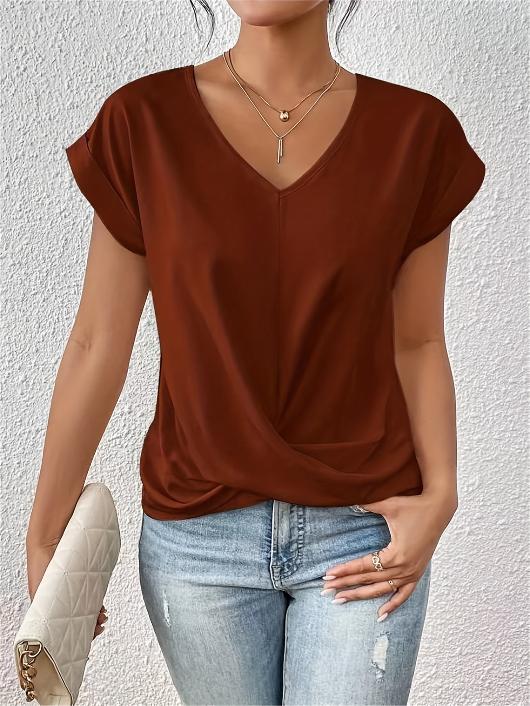 Isabel™ | Casual T-shirt med V-hal